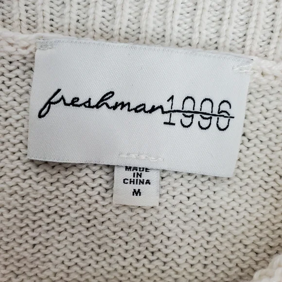 Freshman 1996 Crocheted Embroidered Boho Scalloped Edge  Cropped Tank Top SZ M - Picture 9 of 10